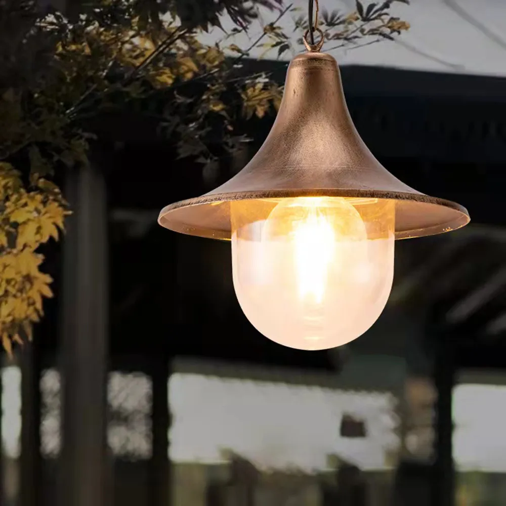 Contemporary Outdoor Pendent Lamp LED Waterproof Villa Garden Courtyard Gate Corridor Balcony Pendent Lamp