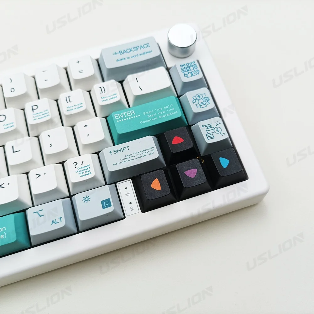 USLION 128 Keys PBT XDA Mechanical Keyboard Keycaps Set Anime Sublimation Artisan Cute Gradient Gaming Custom Keyboard Keycaps
