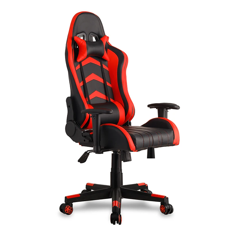 Вращающееся офисное кожаное игровое кресло из поликарбоната, Гоночное компьютерное игровое кресло с откидывающейся спинкой