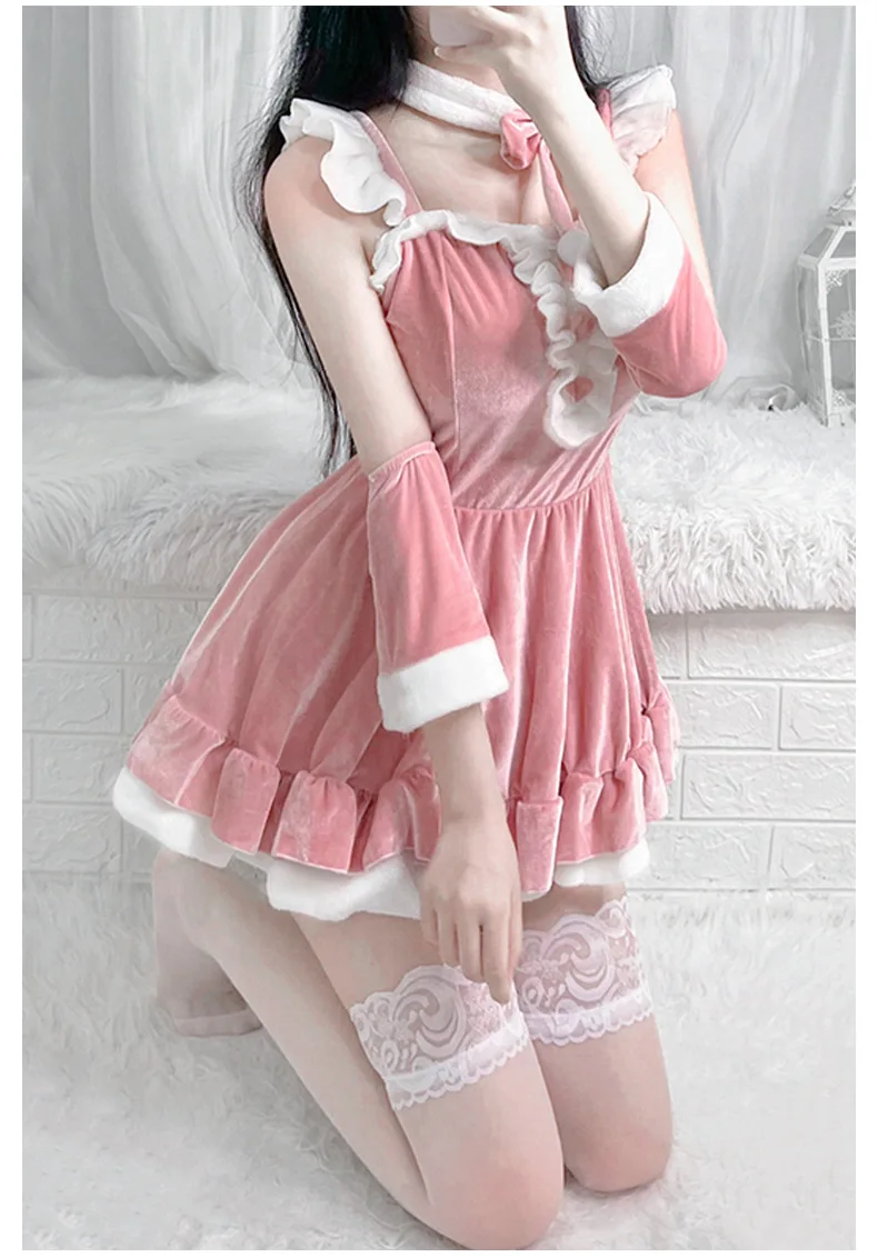 Adult Halloween Cosplay Sexy Japanese Girls pink Bunny Costume
