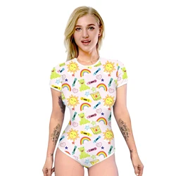 Hot Sell Custom Pajamas Short Sleeve Adult Romper Sexy Onesie Sleepwear Pajamas For Women