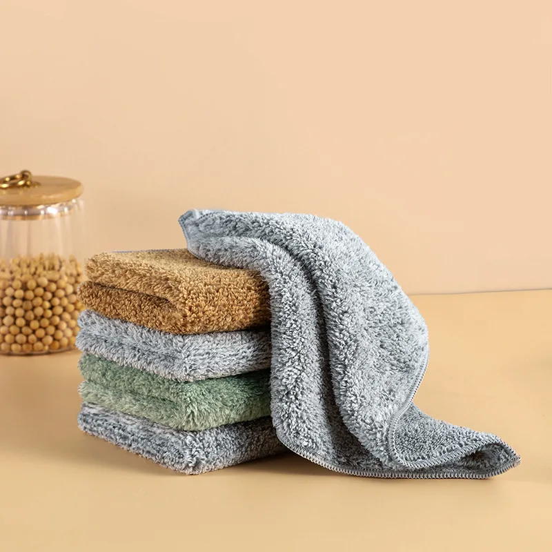 Microfiber Kitchen Dish Cloth Super Absorbent Cleaning Cloth Non-Stick Oil Rags Household Cleaning Towels