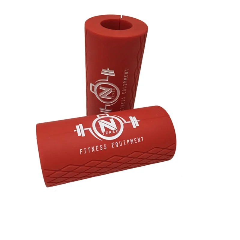 Factory Fitness Training weight lifting non-slip thick Silicone Barbell Grip Silicone Anti-slip Barbell Grips with Custom Logo