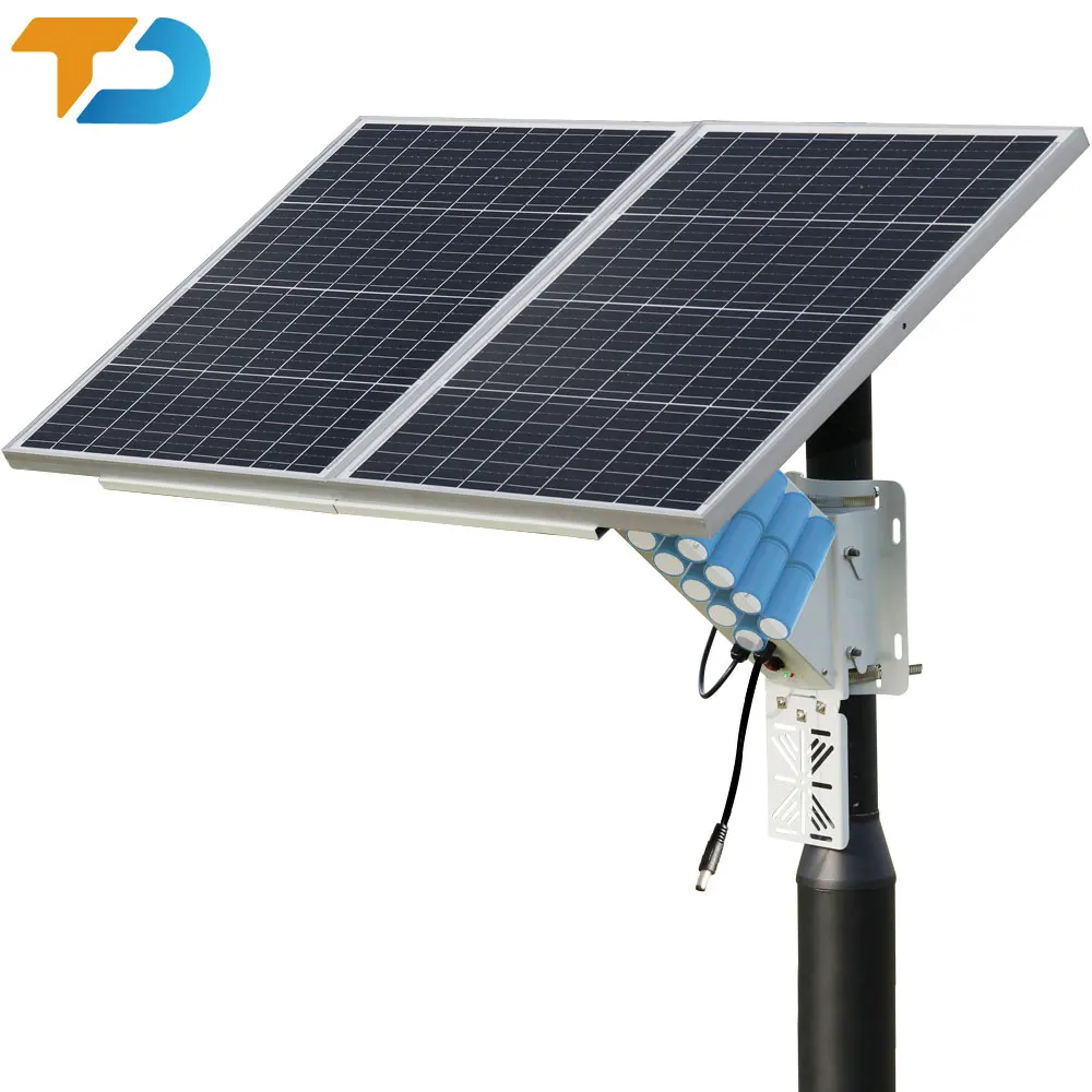 Tecdeft OEM ODM Monocrystalline Silicon Solar Panel LifePO4 Battery Solar Power  System Supply For 4G LTE Camera CCTV