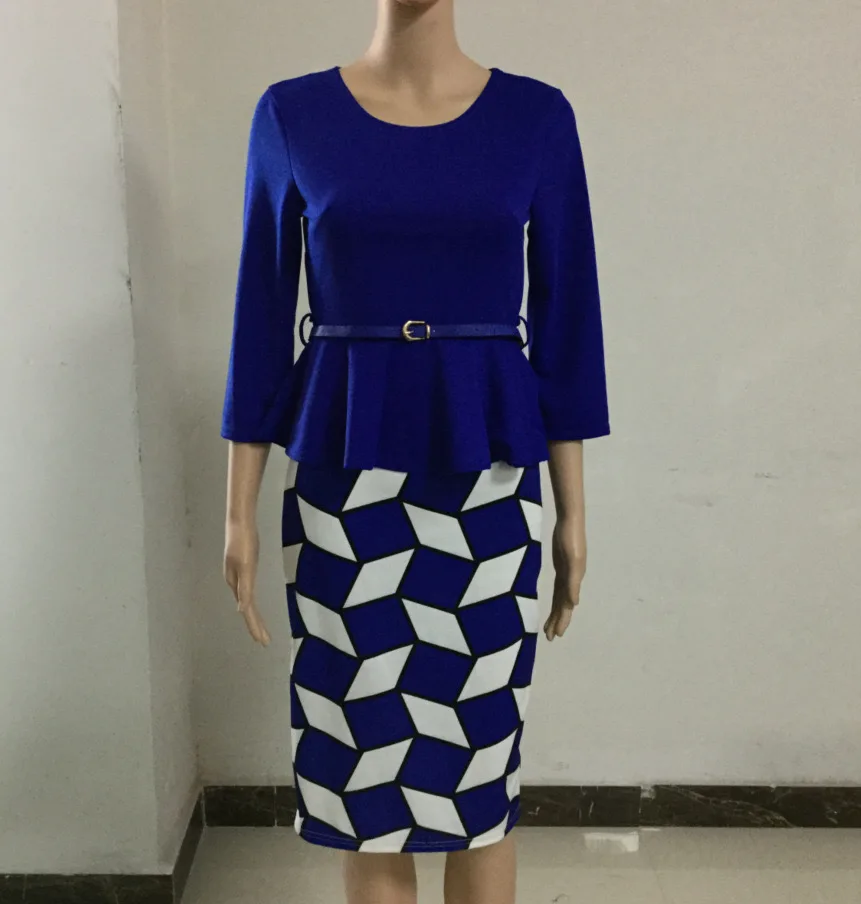 H3096 lady fashion design plus size womens Green Party polyester turkish africa style space layer casual slim high waist dresses