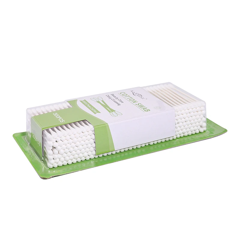 High-Quality 300pcs Paper Stick Cotton Buds Swabs with Blister Card for Safe Skin and Ear Care Applications