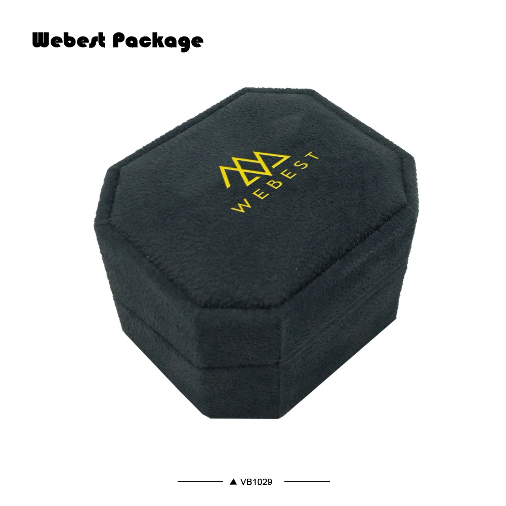 
Webest Package luxury blue jewelry ring box velvet vintage jewelry box fashion with logo 