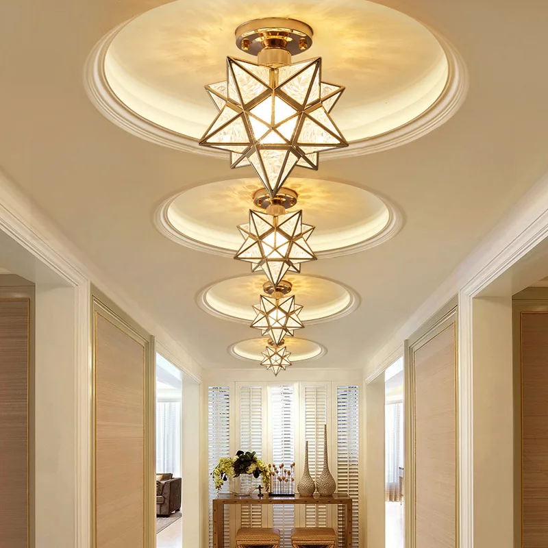 Modern Simple Nordic Crystal Ceiling Light Luxury Entrance Hall Light Creative Aisle Corridor Balcony Small Ceiling Lamp LED 90