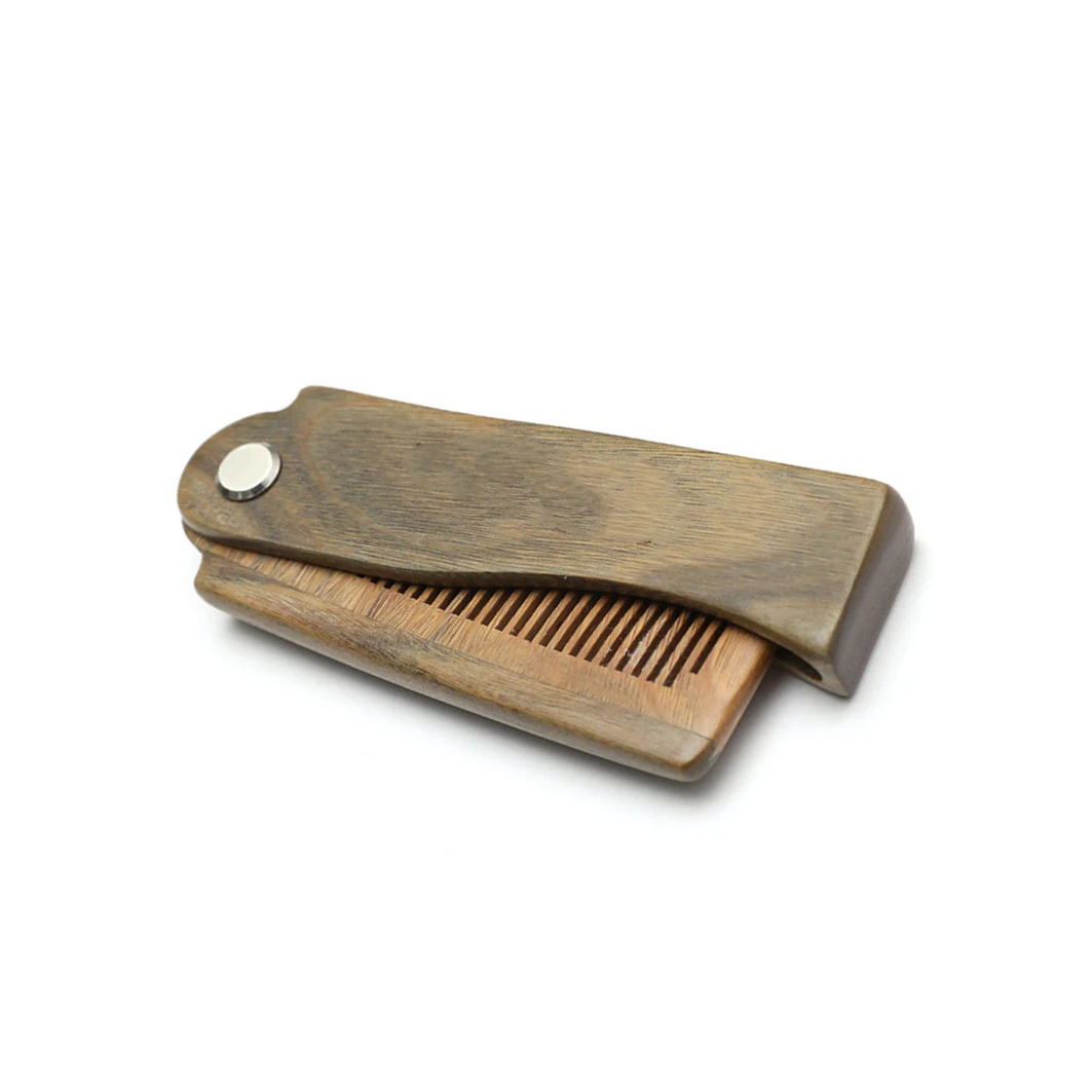 Natural Green Sandal wood Fold Comb Hair Comb For Men Beard Care ,Anti-static Wooden Comb Hair Care Tools Hair Brush