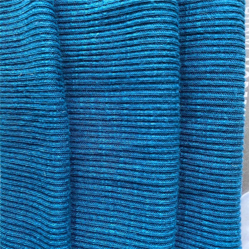 jewelry blue 2020 shaoxing SPECIAL KNITTING RiB FABRIC 70%polyester 30%viscoe yarn dyed for sweater