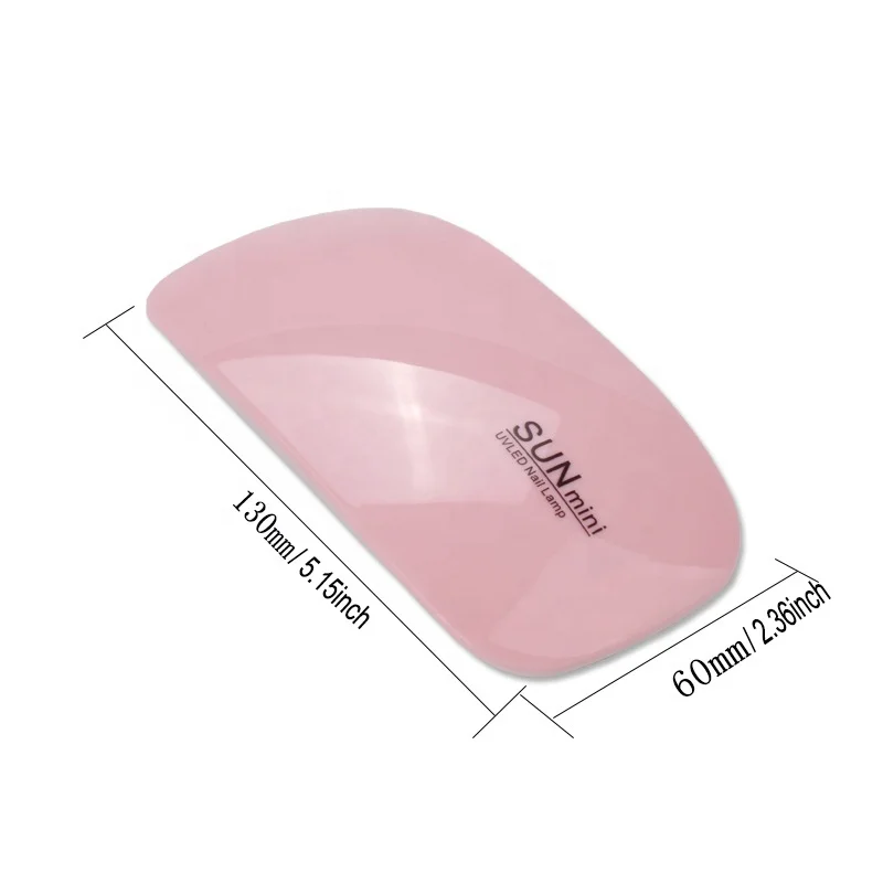 Hot Sale Customized 6W Mini Nail Lamp Pink Color 6Leds UV Nail Lamp
