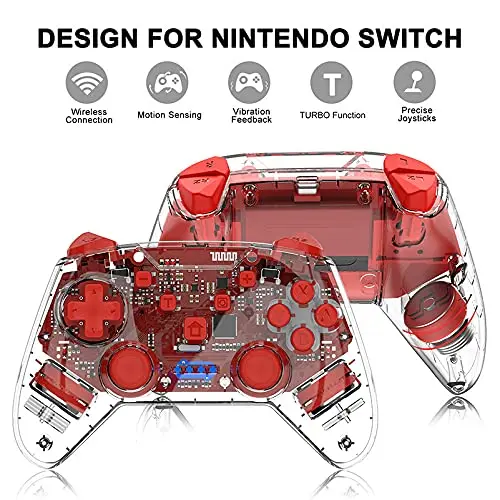  Джойстик NS Switch Pro беспроводной контроллер с несколькими вибрациями прозрачный 6 цветов в