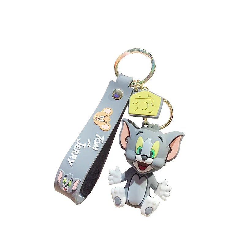 2022 hot new llaveros kawaii rubber tom jerry Keychain cute cat Mouse Jerry Bag decorations metal key chains
