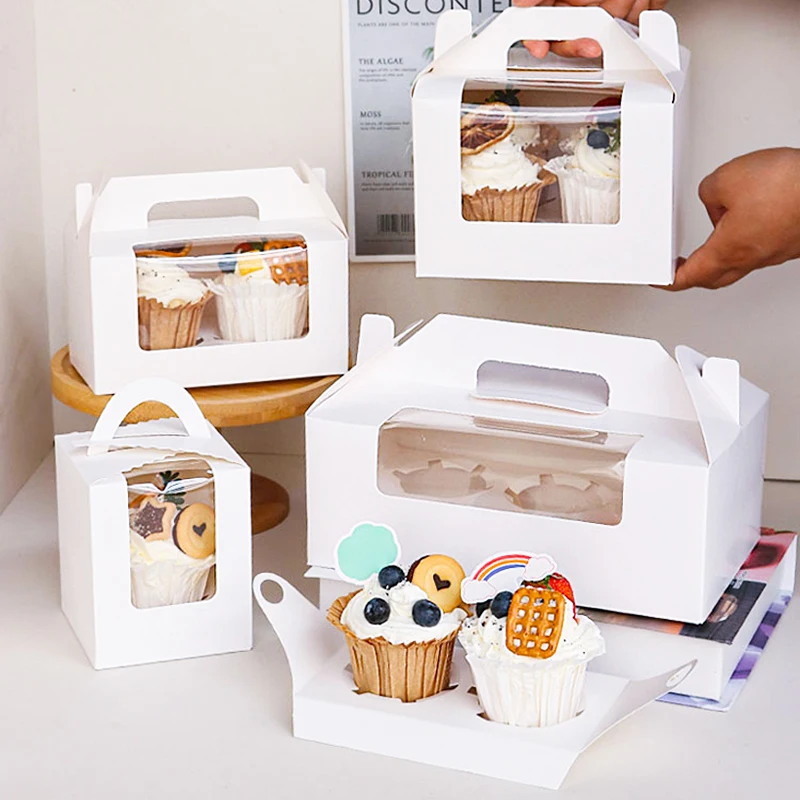 Пользовательские Роскошные Кондитерские кексы бенто пищевая коробка с печатью коробки для свадебных чашек упаковка тортов окном