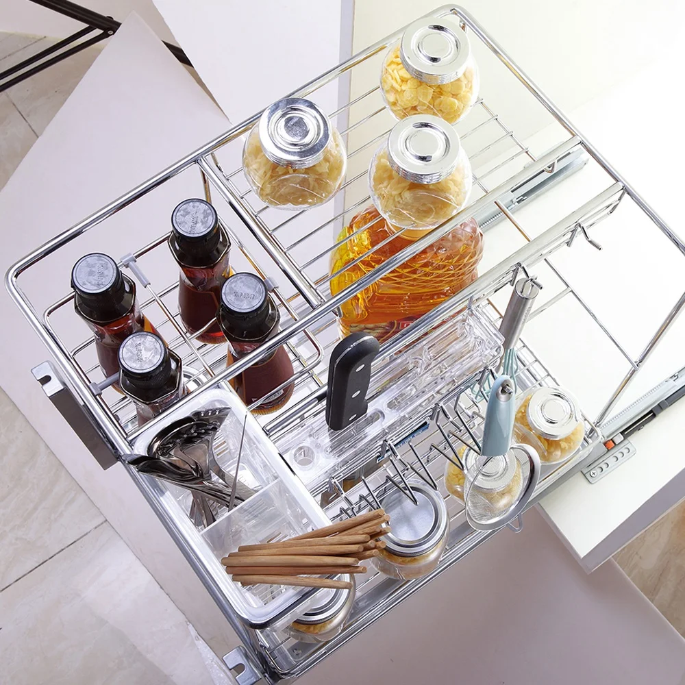 Для кухонного шкафа 8 10 12 14 16 18 дюймов 200 мм 250 мм 300 мм 350 мм 400 мм 450 мм Выдвижной ящик для хранения Выдвижная проволочная стойка корзина