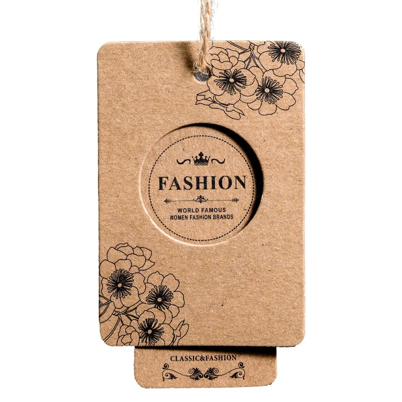 China Stylish Custom Printing Fancy Kraft Paper Tag And Writable Label Product Tag For Jewelry/Garment