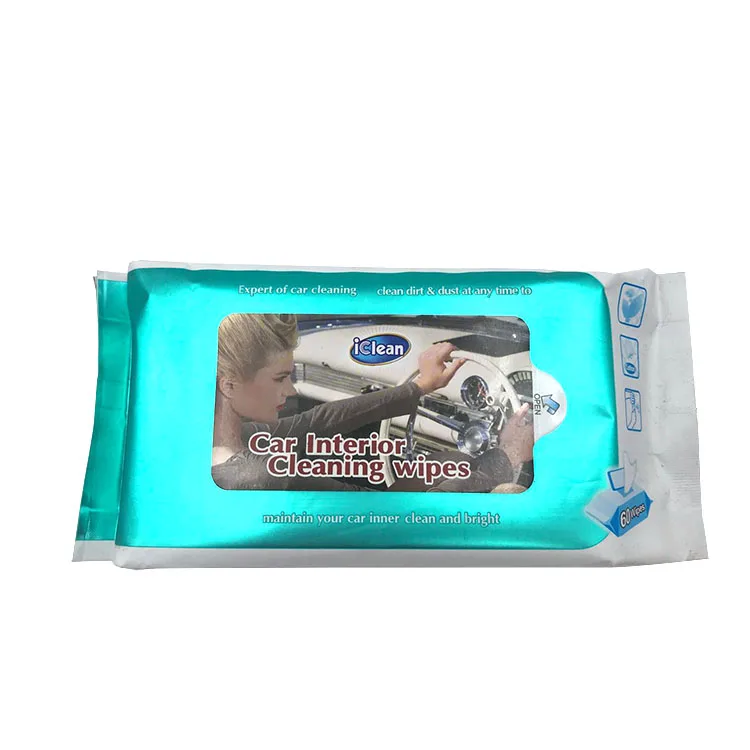 
Alibaba China Wholesale 60pcs Portable Car Inner Leather Cleaning Wipes Glass Cleaning Wet Wipes 