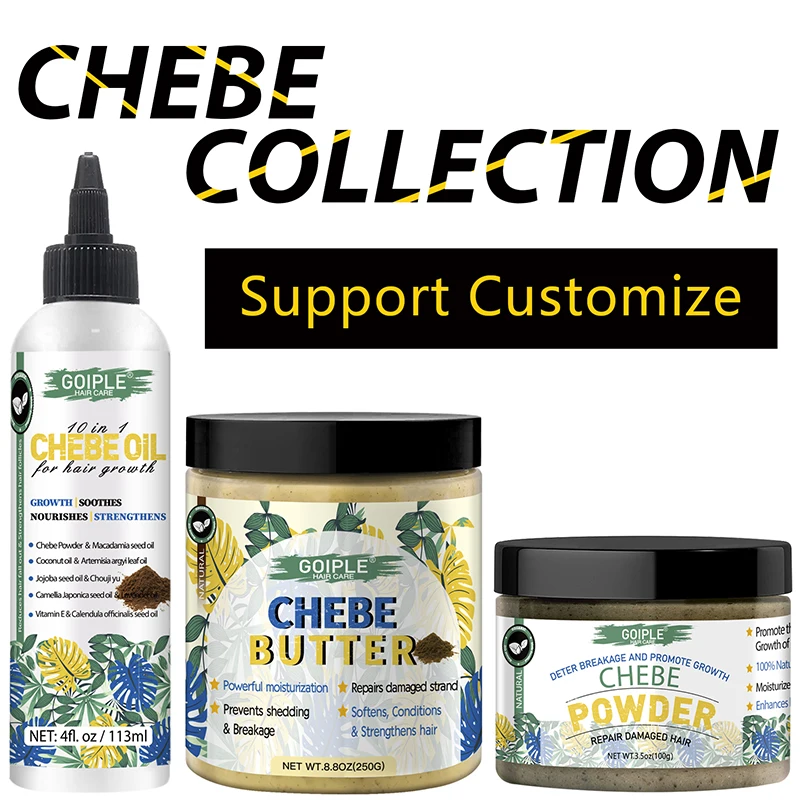 Private Label Chebe Butter for Deep Nourishes Hair Follicle Healthy Growth Repair Damaged Hair Oil Wholesale Chebe Powder 8.8oz
