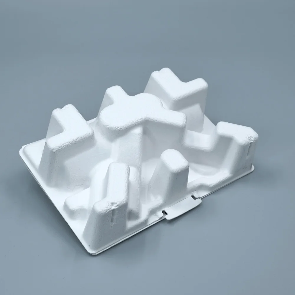 Custom Biodegradable Pulp Molded Juicer Inner Tray For Eco-Friendly Juice Machine Packaging Solution