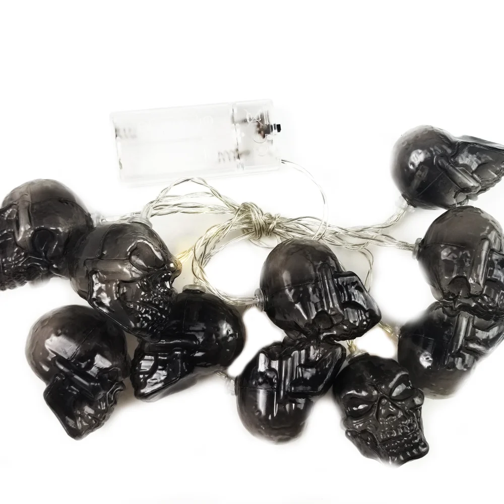 Good Selling Outdoor LED 10-String Light Decorations Party Battery-Powered Skull Star Halloween smart strip lights