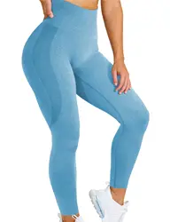 SHEDO Women Seamless Leggings Smile Solid Color Contour High Waist Workout Gym Yoga Pants