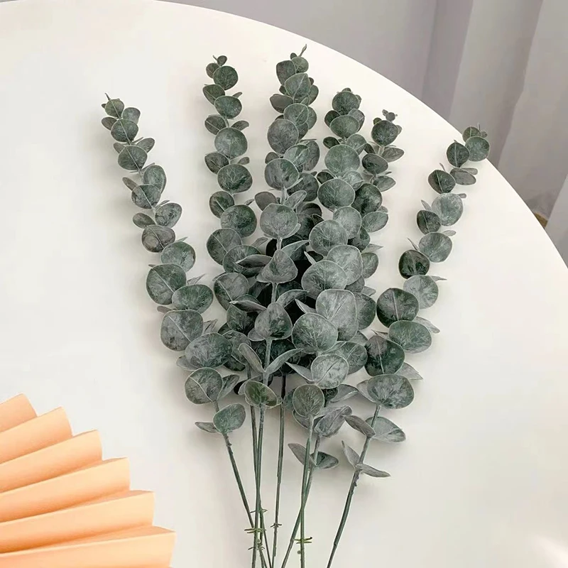 Real Touch Silver Dollar Eucalyptus Other Decorative Flowers Wreaths And Plants For Party Hotel Wedding Table Decorations