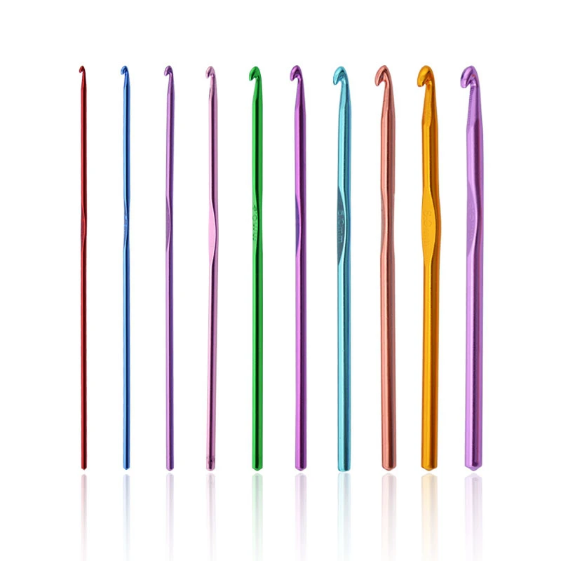 1mm-10mm Soft Touch Rubber Handle Crochet Hooks Knitting Knit Needles Set