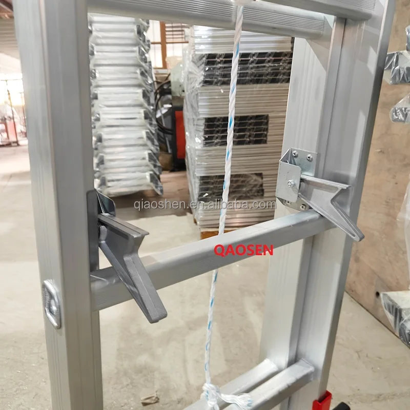Section Ladder With Pulley and Rope Industrial Ladders