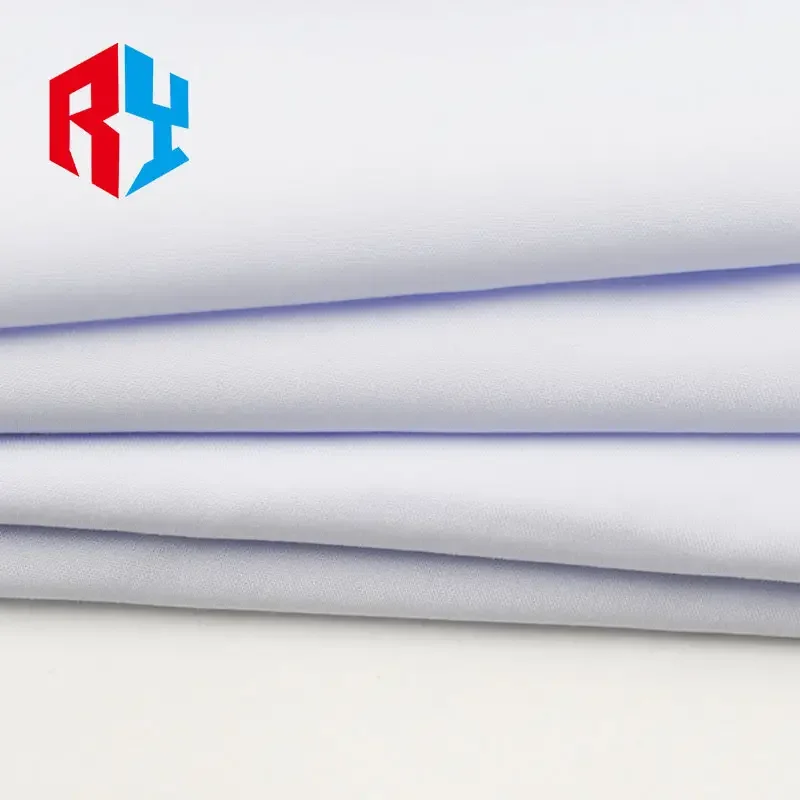 Shaoxing factory muslim mans robe fabric TOYOBO 100% spun polyester plain white arab thobe fabric