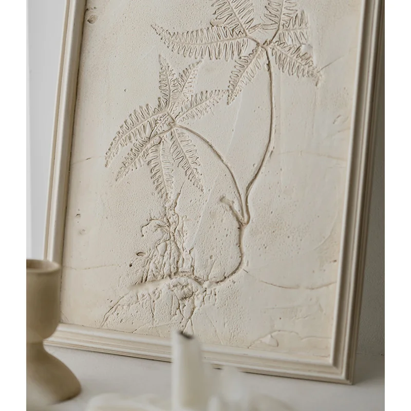 European Retro White Home Decor Antique White Resin Plant Pattern Decorative Carved Home Wall Decor Wall Finishes