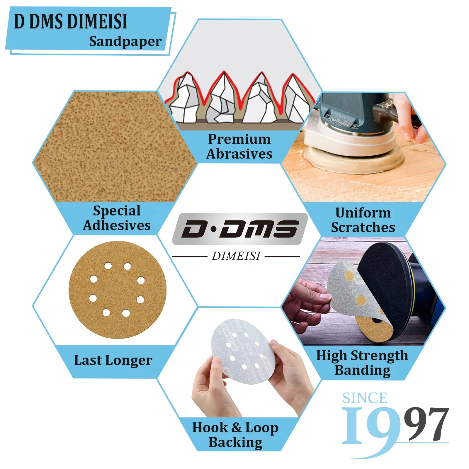 D DMS DIMEISI 362X лучшее качество Реклама 40 грит шт. в коробке 5 дюймов 8 отверстий золотые