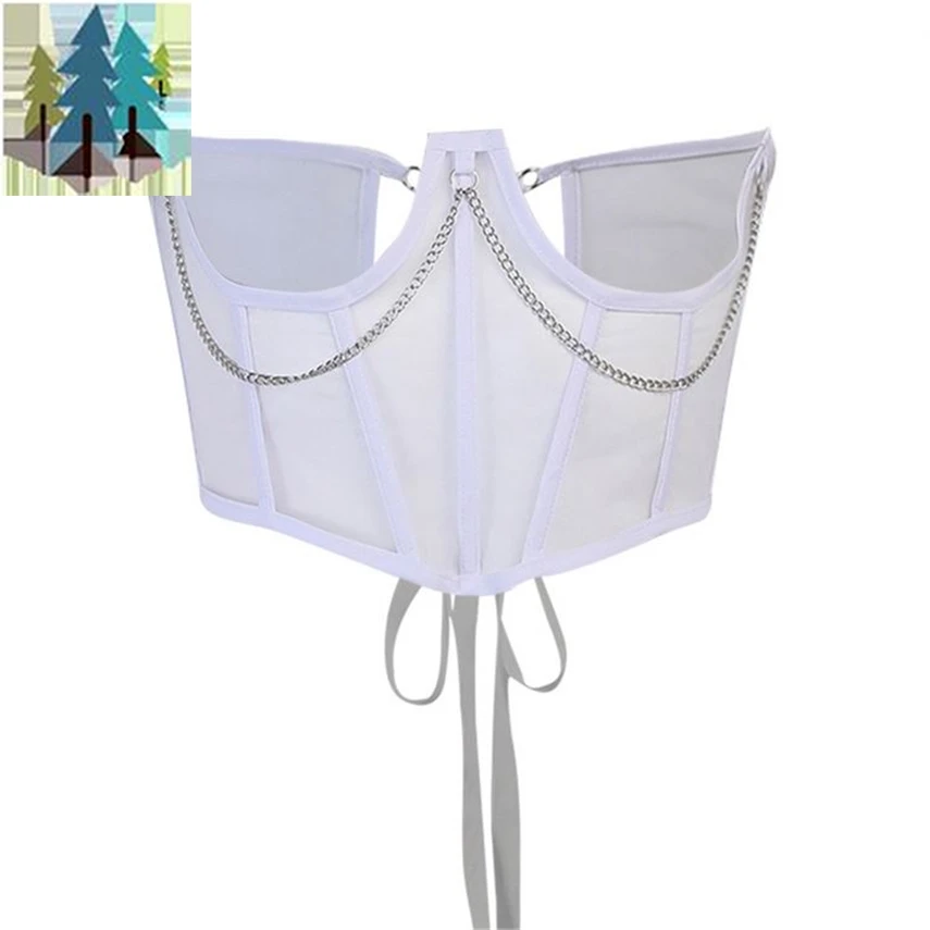 Летняя пикантная Туника Top22518 с цепочкой, женская одежда с рыбьей талией, Новинка