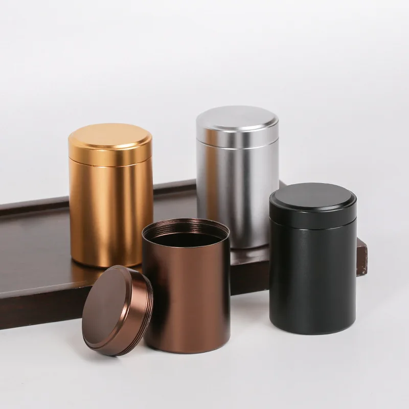 Portable Mini Stainless Steel Metal Tea Jar small size Travel Sealed Small Tea Jar