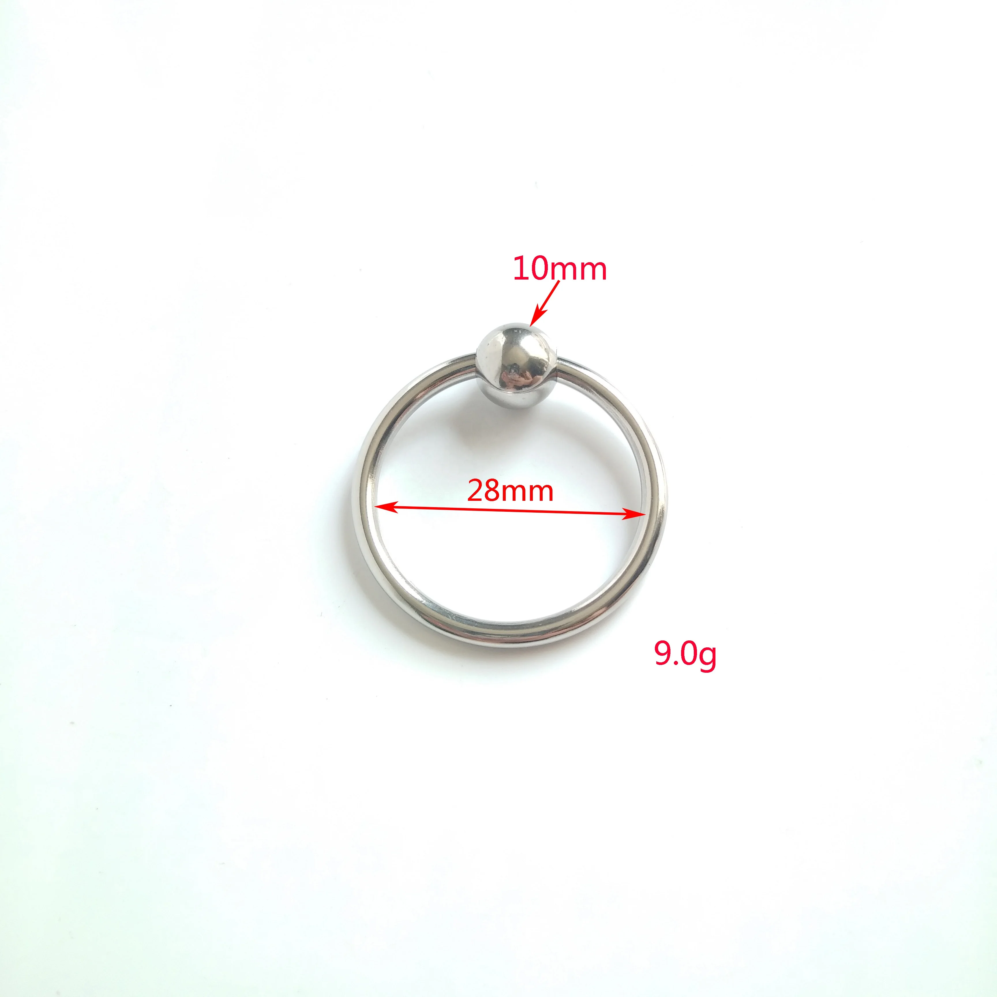 Adult sex products SM Stainless steel metal single bead lock seminal ring, penis ring, locking essence masturbation ring