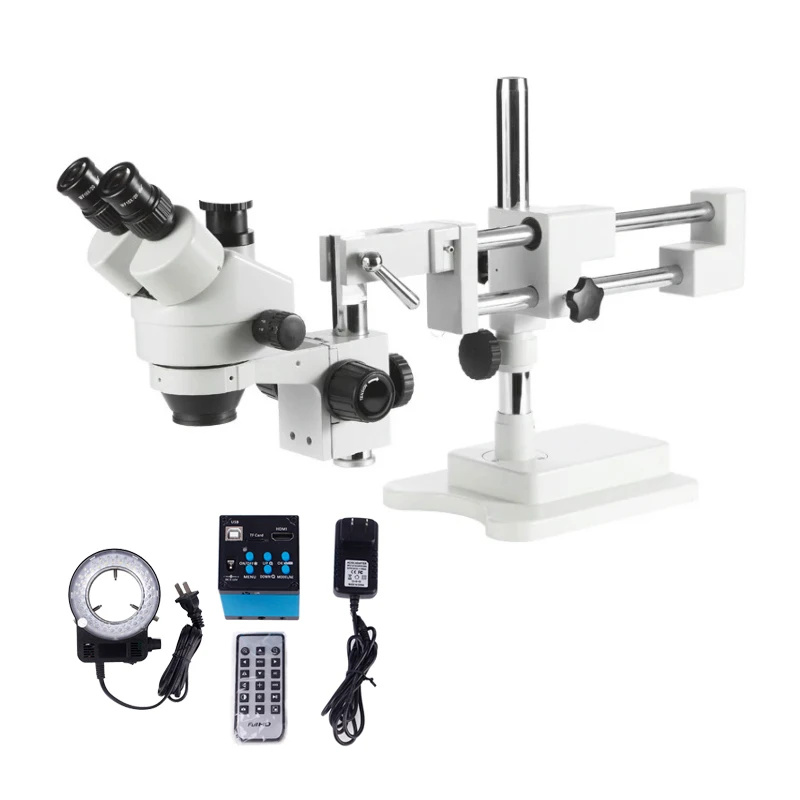 Long Range Microscope with 7X-45X Trinocular Stereo Zoom and 16M Digital Camera
