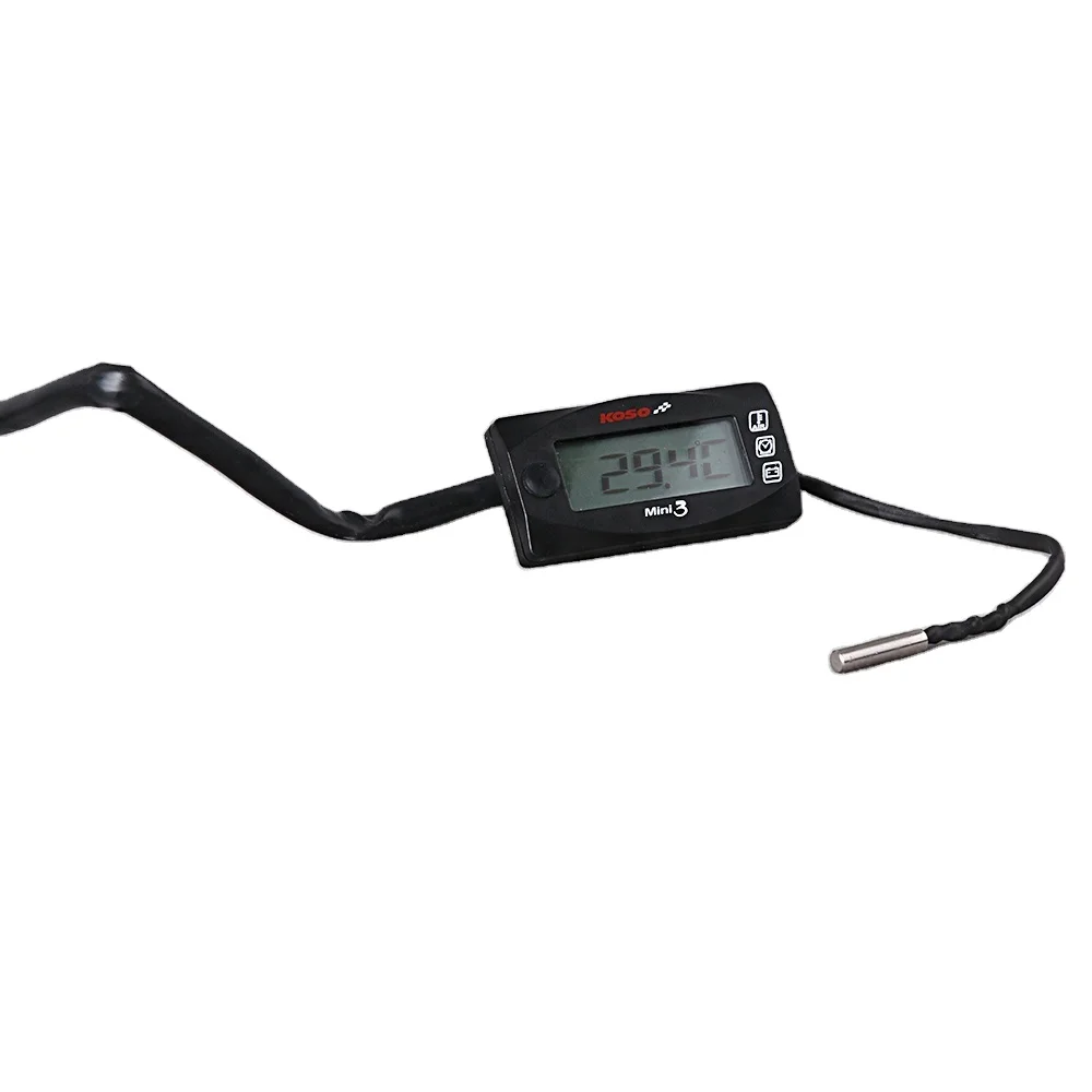 KOSO Mini Style Instruction LED Display Meter KOSO MINI 3 (Water Temp+Time+Volt Meter) for Racing and Scooter Bike