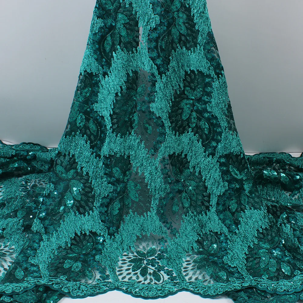 Wholesale 3d Flowers Embroidery Tulle Mesh Gold Sequin Lace Fabric For Dresses