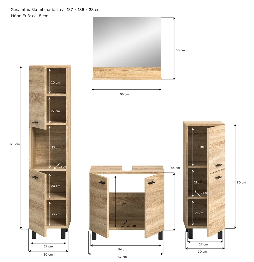 Bathroom Furniture Vanity Cabinet Sink German Design Single X4XB6B03