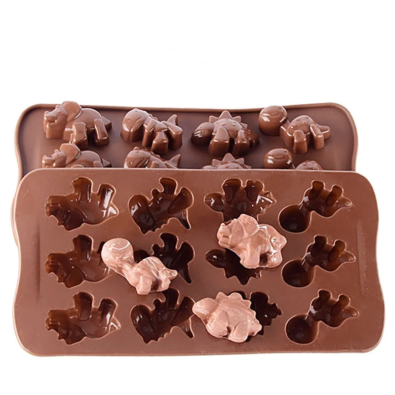 Custom unique halloween silicone candy mold multi dinosaure shaped chocolate silicone bake  mold