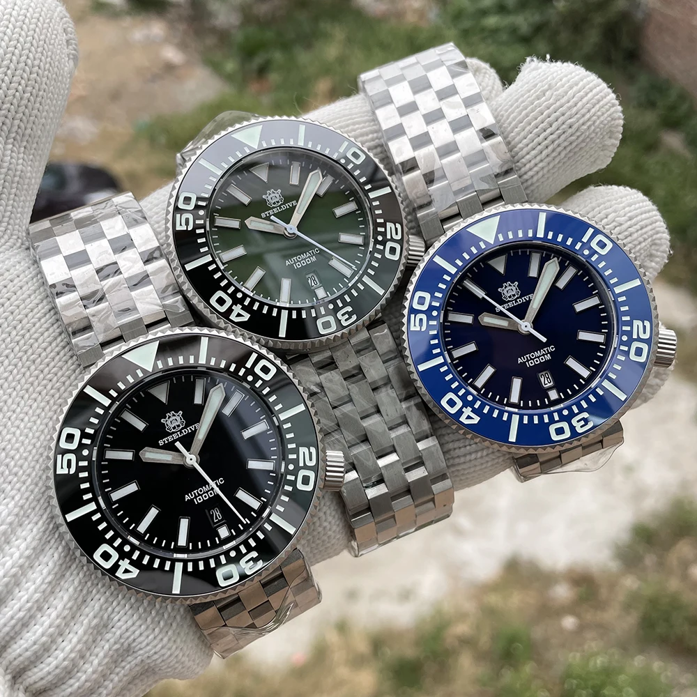SD1976P Steeldive Brand 48mm One-Piece Case 1000M Waterproof NH35 Automatic Men Dive Watch Gift