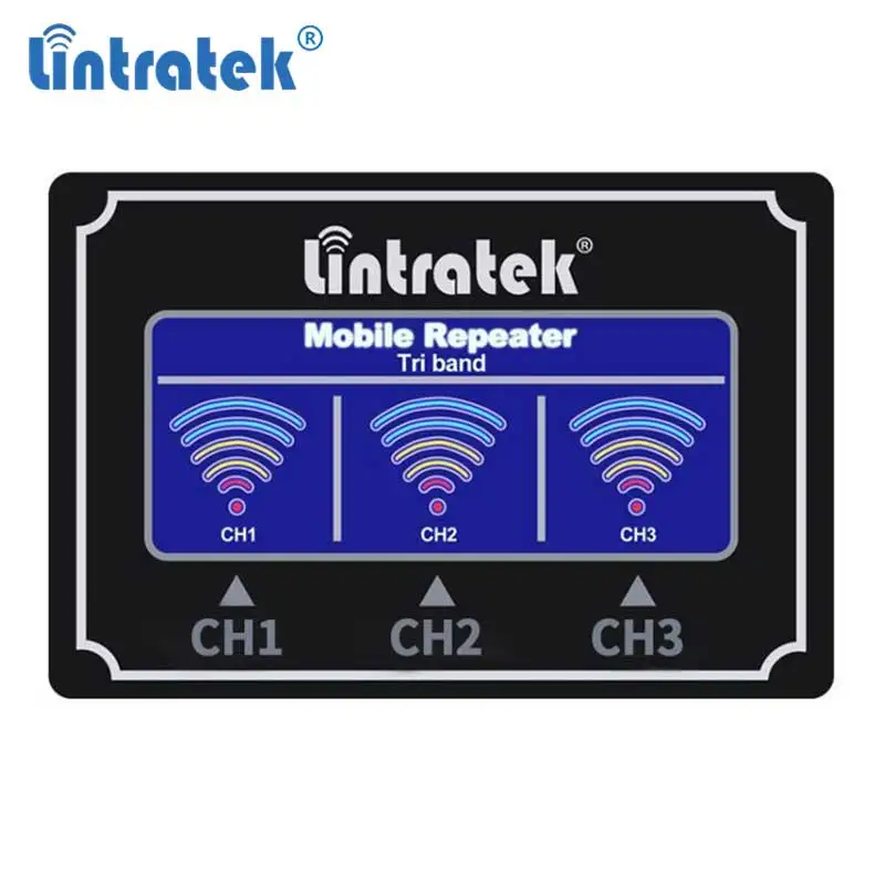 Lintratek cell phone signal amplifier GSM DCS wcdma 900 1800 2100 mhz tri band 3g 4g signal booster