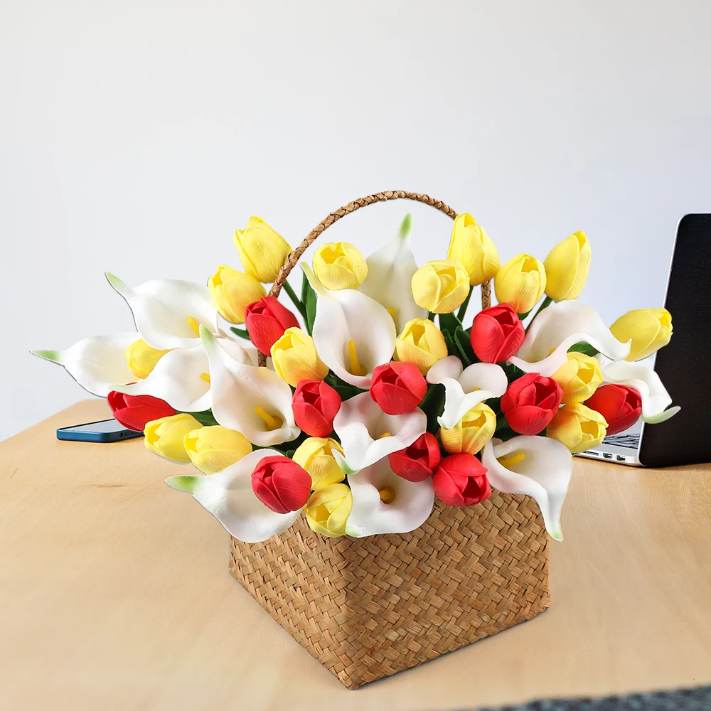 NEWGARDEN Artificial Flower Bouquet Mini Tulip EVA Hot Sale Real Touch EVA Decorative Flowers Bouquet Wedding