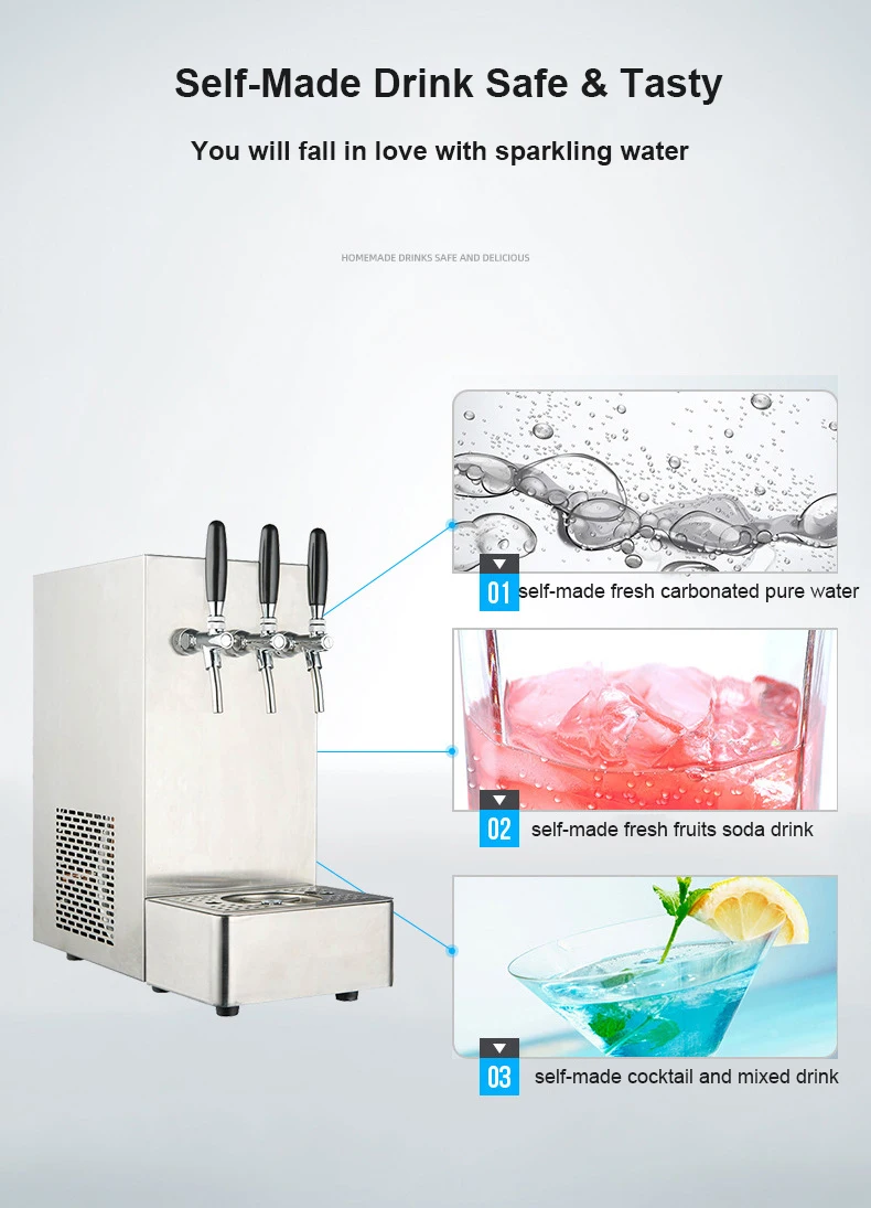 Myteck Customized Commercial Soda Carbonated Chilled Water Maker Dispenser Compressor Sparkling Water Maker Machine
