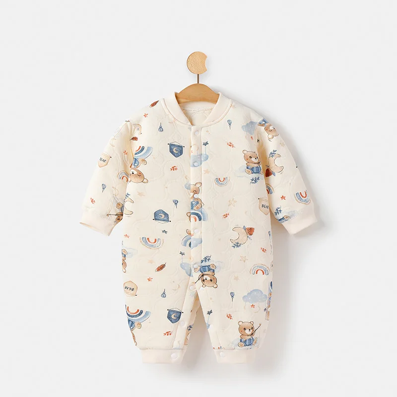 Cute Bear Knitted Clothing for Newborn Baby Boy 100% Cotton Unisex Spring Clothes Available for ODM Supply