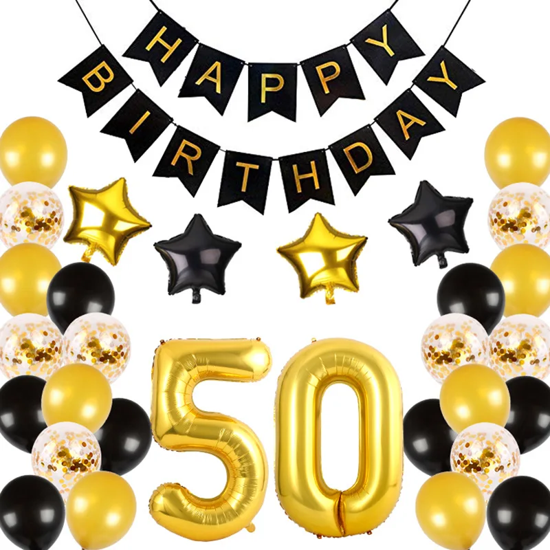 Conjunto De Globos De Fiesta De Cumpleanos Balloons Birthday Decorations Set for Adult