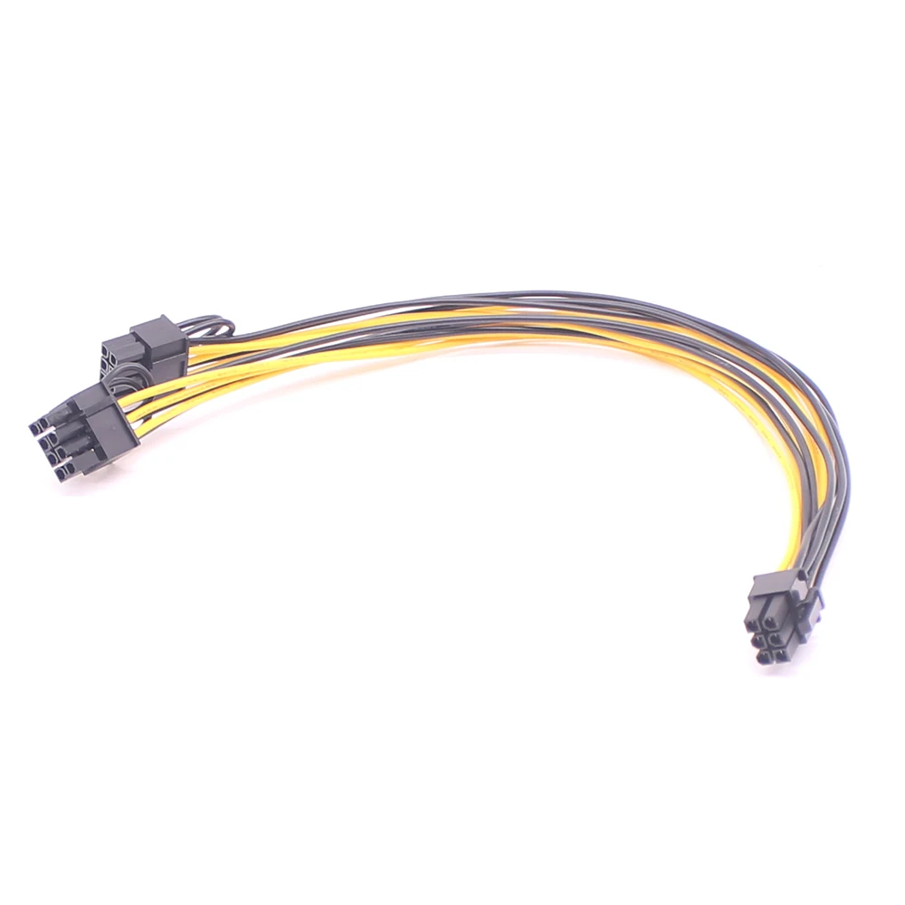 30 см PCI-E GPU 6-контактный штекер на двойной (2 + 6) 8-контактный 2x8pin штекер PCI-E 18AWG кабель питания Y-разветвитель адаптер от 6 до 8 контактов