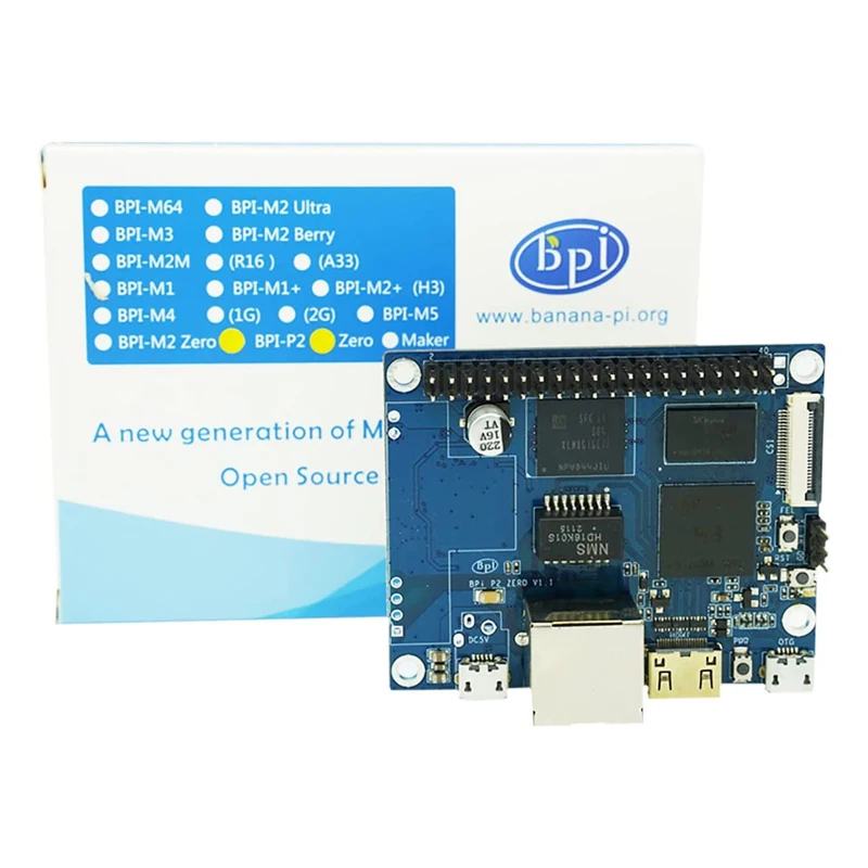 100% origin Banana Pi BPI-P2 Zero Allwinner H3 Cortex-A7 Quad-Core Single Board Computer Onboard 512MB DDR3 SDRAM 8GB eMMC