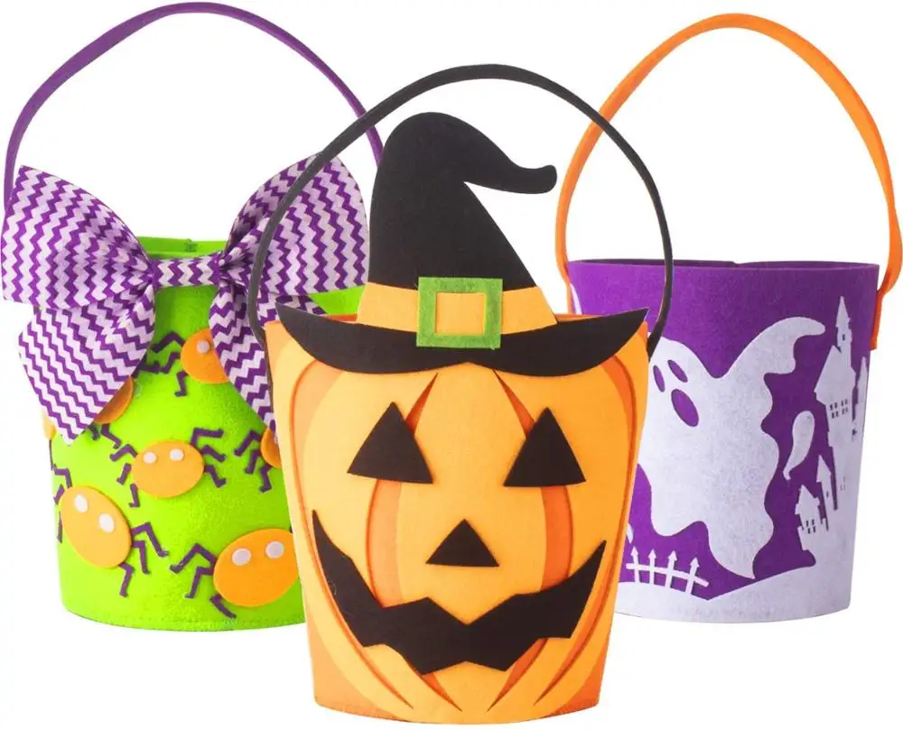 Trick or Treat Bags Halloween Candy Buckets Baskets Totes Gift Bags for Kids
