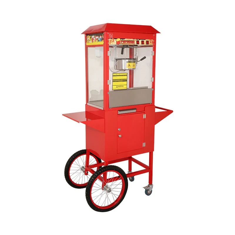 Fuqi High Productivity Popcorn Machine With Cart Commercial Popcorn Mini Machine For Making Carame