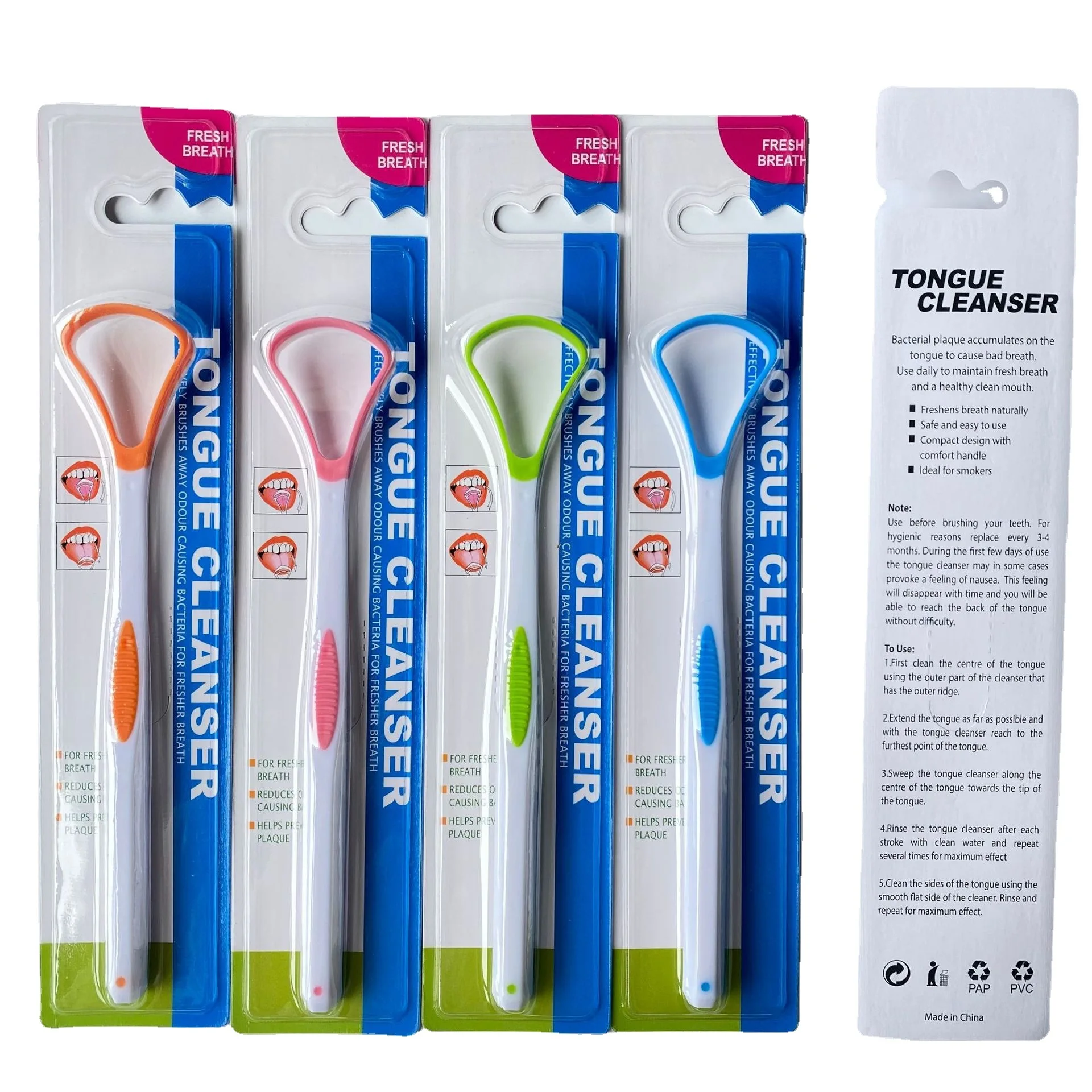 Высококачественная красочная силиконовая щетка для чистки языка силиконовый скребок с пакетом из полипропилена и блистерной упаковкой